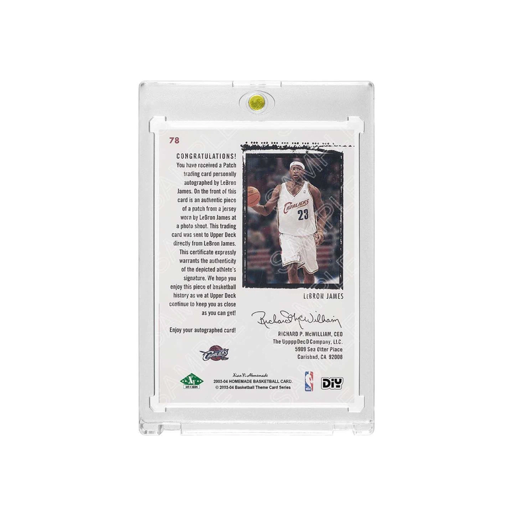 Cavaliers LeBron James Exquisite Rookie Patch Auto Card with Display Case