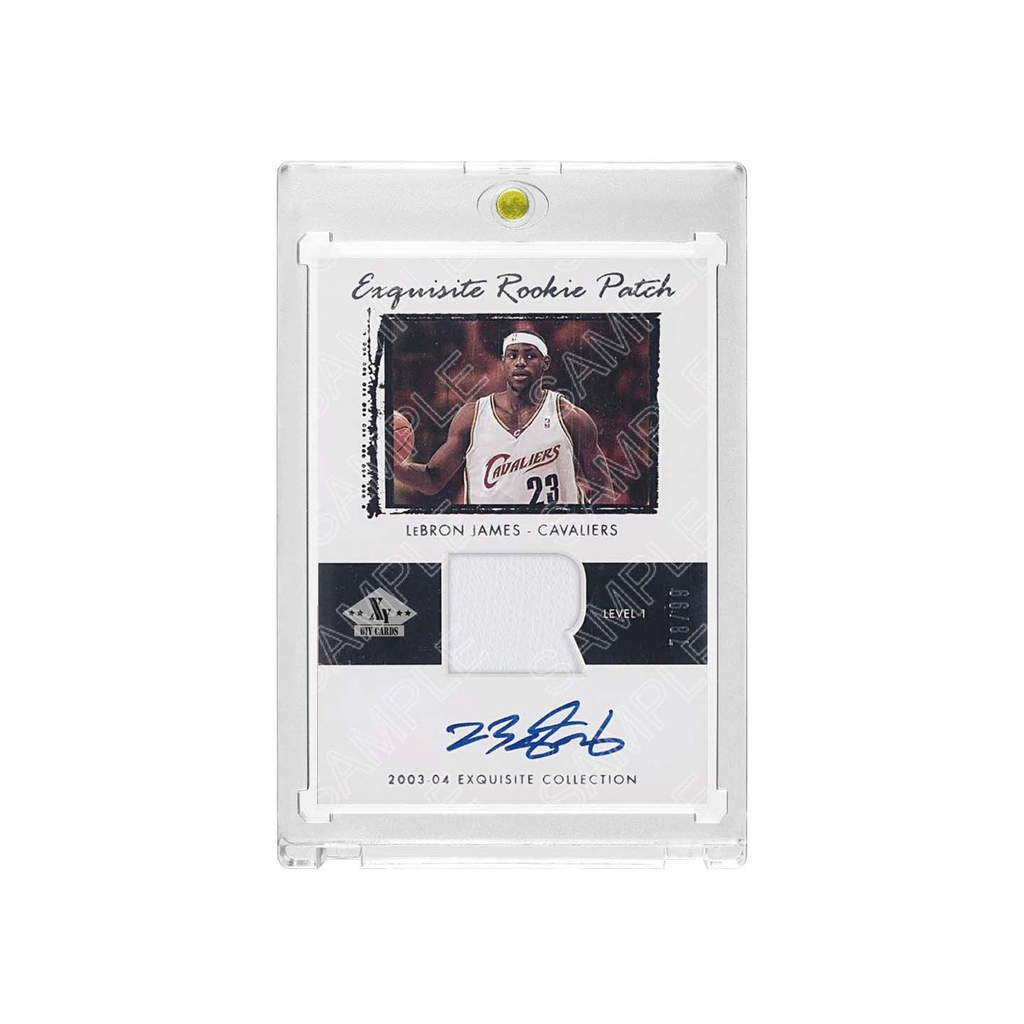 Cavaliers LeBron James Exquisite Rookie Patch Auto Card with Display Case